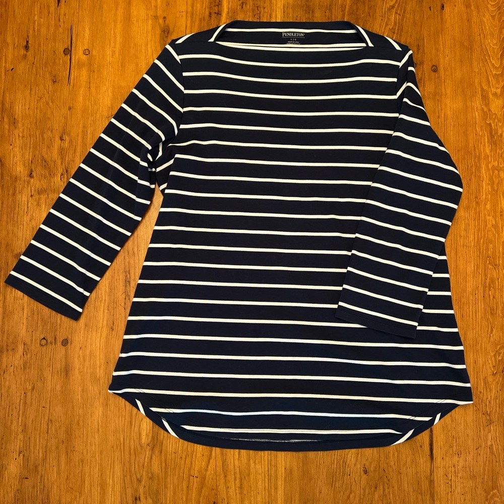 Pendleton Marseille Bateau Neck Stripe Top Large